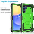 thumbnail image 5 of Takfox Case For Samsung Galaxy A15 5G ,Shockproof Heavy Duty Rugged Locking Swivel Holster Belt Clip Kickstand Full Body Hard Shell Phone Cover Case,Green, 5 of 7