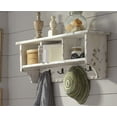 thumbnail image 2 of Country Cottage Coat Hooks and Bench Set, White Antique Finish, 2 of 10