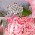 thumbnail image 3 of Gifts for Her, Glass Angel Figurine with Three Roses Gifts,Preserved Forever Real Rose Gifts for Women, Angel Guardian with Rose Flower Gift - pink, 3 of 6