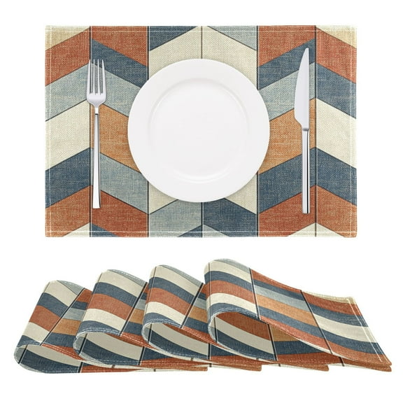 Abstract Patterns Reversible Placemat Non Slip Coffee Mat 18x12 Inch for Dining, Kitchen, Coffee