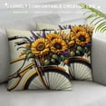 thumbnail image 3 of COMIO Decorative Throw Pillow Cover Plant Sunflower - Flower Bike Pillow Cushion Case - Yellow White Square Pillow Cushion Cover, Great for Couch, Patio, Chair, Living Room Decor White, 3 of 5