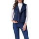 thumbnail image 1 of Chaleco sin mangas corto de biker de ante sintético para mujer INSPIRE CHIC XS azul oscuro, 1 of 1