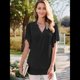 thumbnail image 4 of Blusas de Corta con Cuello en V para Mujer, Blusas Florales de Doble Capa de , Túnicas, Tops Negro XL, 4 of 9