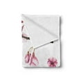 thumbnail image 2 of Floral Soft Flannel Fleece Blanket, Cherry Blossom Sakura Branch Spring Fruit Tree Flowers Hand Drawn Style Illustration, Cozy Plush for Indoor and Outdoor Use, 70" x 90", Pink Green, by Ambesonne, 2 of 5