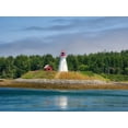 thumbnail image 2 of Eggers, Julie 32x25 Black Ornate Wood Framed with Double Matting Museum Art Print Titled - Maine-Lubec Mulholland Point Lighthouse as seen from the town of Lubec-Maine, 2 of 4