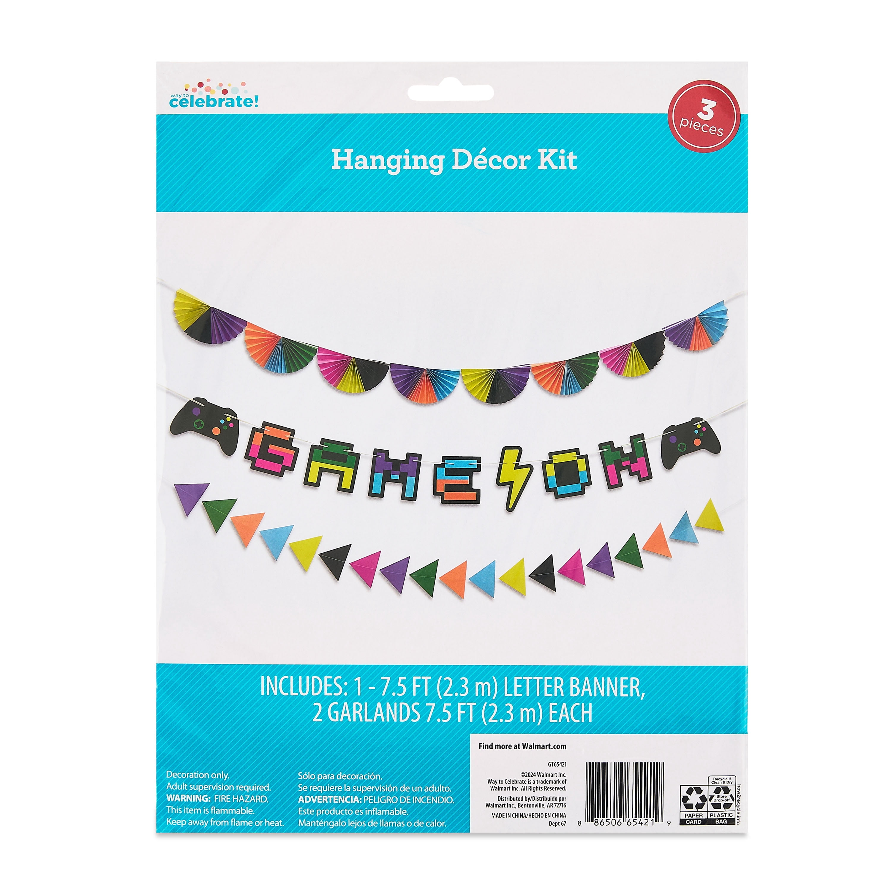 Multicolor Game On Party Banner Set, 3 Pieces, by Way To Celebrate