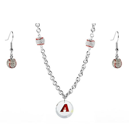 Arizona Diamondbacks Crystals from Swarovski Baseball Necklace & Earrings
