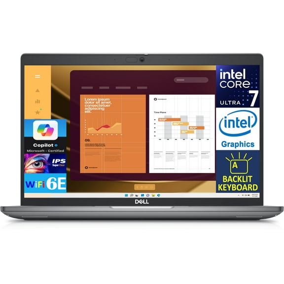 Dell Latitude 5450 AI Powered Laptop 14.0in IPS FHD Display (Intel Core Ultra 7 155U, 16GB DDR5, 512GB SSD, Intel Graphics, Backlit KB, 2 Thunderbolt 4, WiFi 6E, Webcam, Bluetooth 5.3, Win 11 Pro)