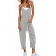 thumbnail image 3 of Spaghetti Strap Sleeveless Womens Casual Jumpsuits Loose Romper Long Pants with Pockets, 3 of 5