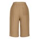 thumbnail image 5 of Pantalones cortos de lino de mujer hasta la rodilla y pierna ancha: pantalones de verano de cintura alta para la playa, cintura elástica, pantalones cortos informales para vacaciones con corte holgado, 5 of 5