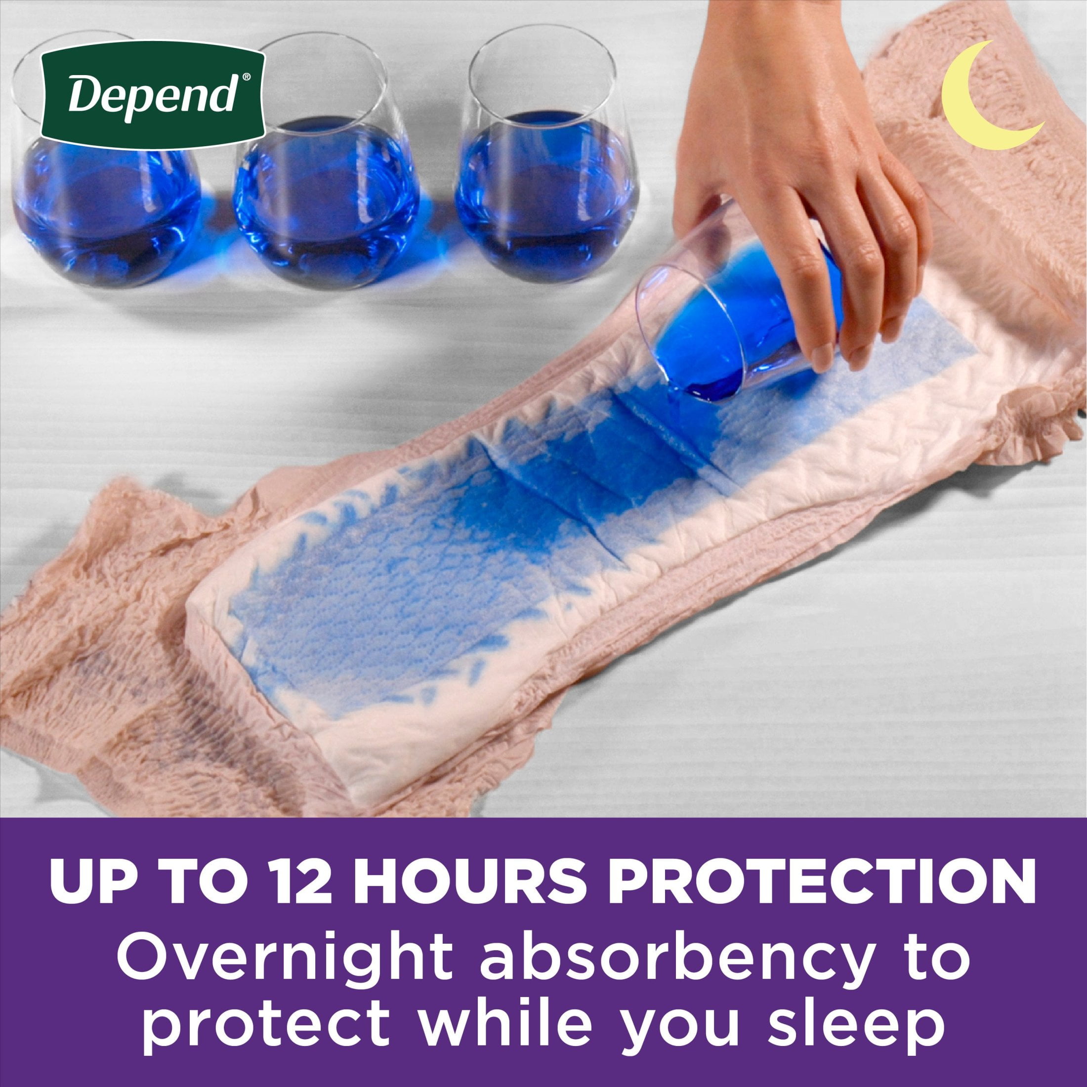 (2 pack) Depend Night Defense Incontinence Underwear for Women, Adult Diapers, M, 24 Count