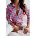 thumbnail image 1 of Women's Pink Abstract Print Buttoned Long Sleeve Shirt, 1 of 5