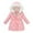 a-Pink333113, variant on Girls Toddler Puffer Coat Winter Warm Heart Prints Jacket With Fuzzy Trim Hood Long Sleeve Zipper Coat For Cold Weather Soft Outerwear