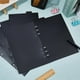 thumbnail image 5 of 2 juegos de 10 hojas de separadores de índice A5 de plástico negro para carpeta de 6 anillas, separadores de índice de 5 pestañas con pestañas superiores., 5 of 7