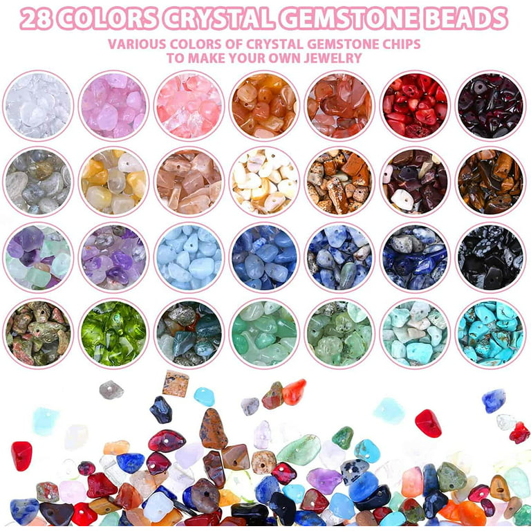 1400 Pcs Crystal Jewelry Making Kit,28 Colors Gemstone Beads For