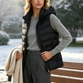 thumbnail image 5 of LUVDA Hooded Puffer Vest for Women - Lightweight Sleeveless Warm Jacket with Zipper and Pockets for Casual Fall Winter Layering, 5 of 7