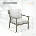 thumbnail image 2 of HAPPATIO Outdoor Patio Single Sofa Chair, Aluminum Patio Furniture Armchair, 4.5" Thicken Removable Cushions for Deck, Lawn, Outside (Grey), 2 of 2