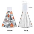 thumbnail image 3 of Yayeee Kitchen Hanging Hand Towels Set of 2 with Loop Bathroom Absorbent Tie Towel, Gray Snow Houses, 3 of 7