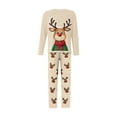 thumbnail image 5 of Uaswgudfs Christmas Dad Pajamas Set, Family Matching Reindeer Print Long Sleeve Round Neck Top with Dual Pocket Pants, Festive Holiday Sleepwear Loungewear for Men, 5 of 9
