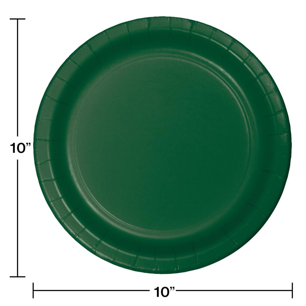 240/Case Bulk Hunter Green Sturdy Style Paper Banquet Plates 10.25 inch