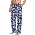 thumbnail image 2 of Daiia Blue Skull Flower Men's Sleep Pant with Pockets and Drawstring,Pajama Pants-Large, 2 of 9