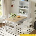 thumbnail image 3 of Harper & Bright Designs Compact Buffet with Hutch and Foldable Dining Table, Cupboard with Storage Shelf and Side Hooks for Small Places Apartment, Natural, 3 of 17