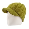 thumbnail image 2 of WITHMOONS Winter Ribbed Visor Knit Beanie Hat Skully Cap SLQ1231 (Yellowgreen), 2 of 2