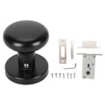 thumbnail image 2 of Door Knob Black Round Handle Keyless Locking Zinc Alloy Privacy Function Easy Install Interior Ball Handle For Bedroom Bathroom, 2 of 8