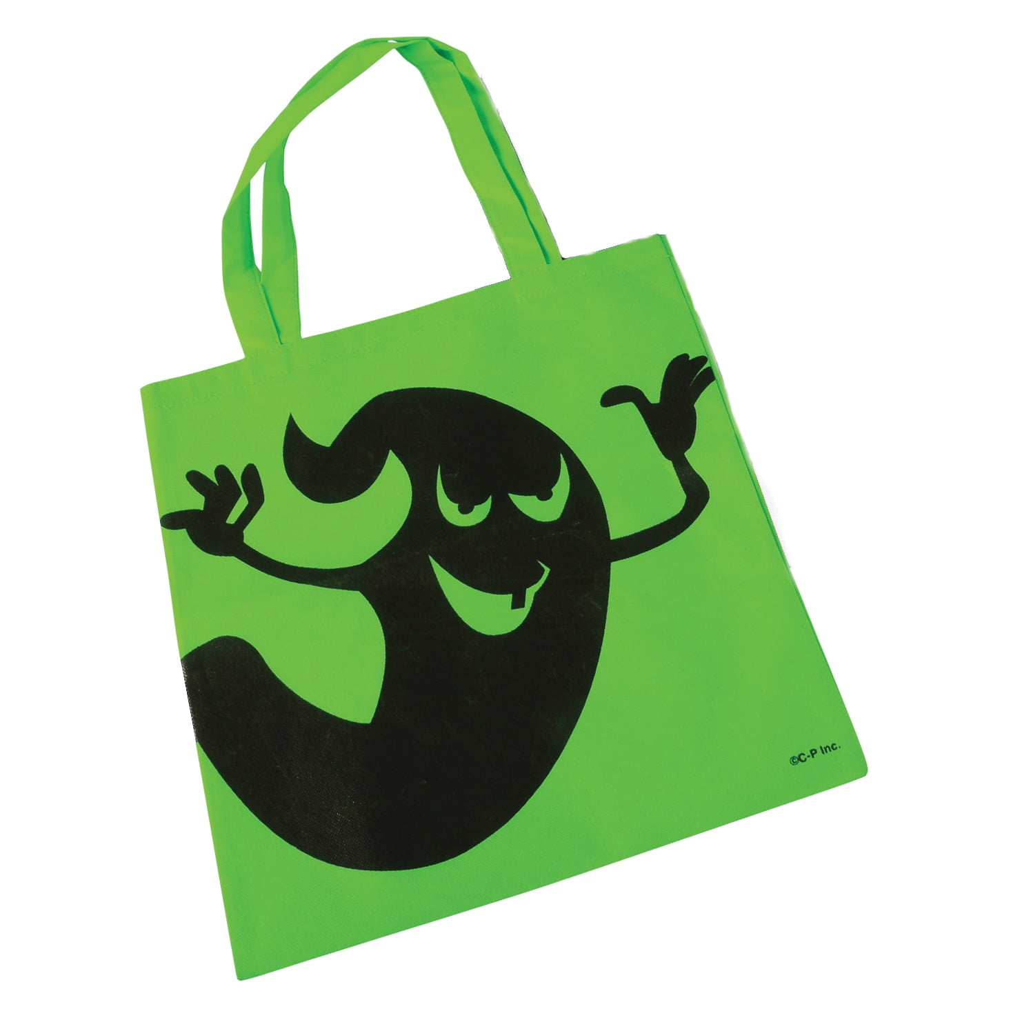 Halloween Ghostly 16" Candy Trick-or-Treat Tote Bag with Handles, Green ...