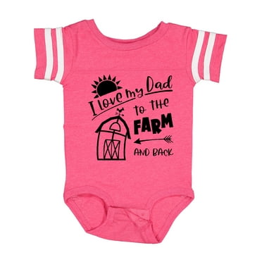 Inktastic I Love My Dad to the Farm and Back Barn Design Boys or Girls Baby Bodysuit