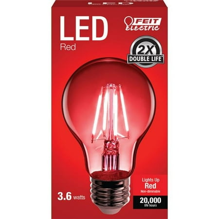 

Feit Electric 3.6 watt A-Line A19 Filament LED Bulb Red