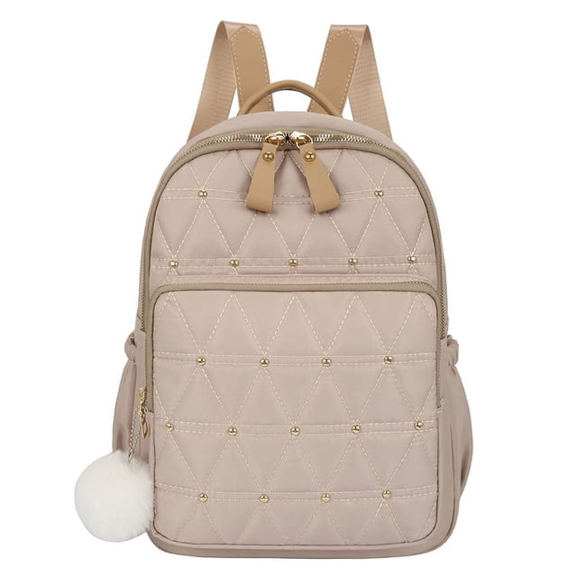 Women Oxford Backpack Large Daypack Zipper Fashion Large Travel Bookbag(White)