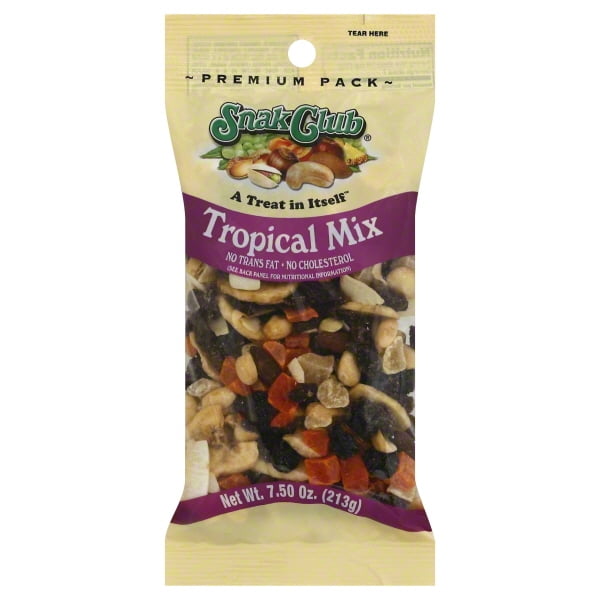 Snak Club CholesterolFree Tropical Trail Mix, 7.5 Oz.