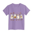 thumbnail image 5 of PEASKJP Kids Oversized T Shirt Girls Shirts Summer Girl's Short Sleeve Performance T Shirt Halloween Shirts (Purple,2-3 Years), 5 of 6