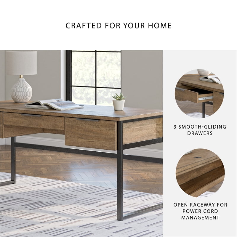 Signature Design by Ashley Montia Light Brown 67" Home Office Desk