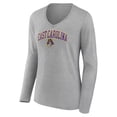 thumbnail image 2 of Women's Gray ECU Pirates Campus Long Sleeve V-Neck T-Shirt, 2 of 3