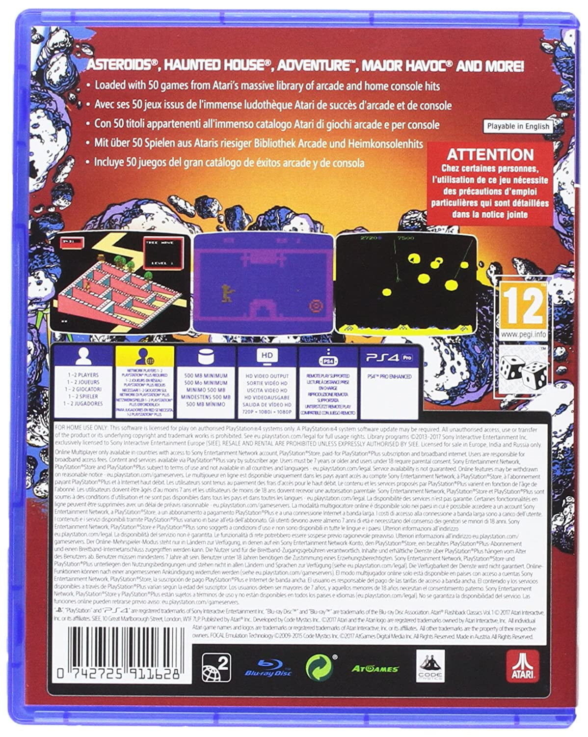 kedel mest Kontoret Atari Flashback Classics v.2 (Playstation 4 / PS4) 50 Games includes  Asteroids - Haunted House - Major Havoc and much more - Walmart.com