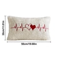 thumbnail image 3 of Valentines Day Pillow, Gaqring Embroidered Heart Decorative Cushion, Cotton Linen Throw Pillow 30x50cm for Sofa Bed Gift, White, 3 of 6