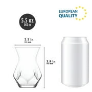 Turkish Tea Cup Set, Traditional Tea Glasses, 5.5 oz, 6 Pcs