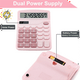thumbnail image 3 of 12 Digits Electronic Calculator Solar Calculator Calculator Office Financial Basic Desk Calculator-Pink, 3 of 6