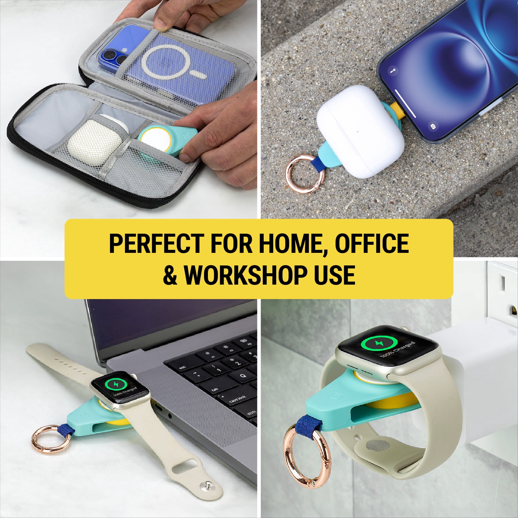 Scosche AWADPFC3-RP USB-C Wireless Magnetic Portable Travel Charger for Select Apple Watches