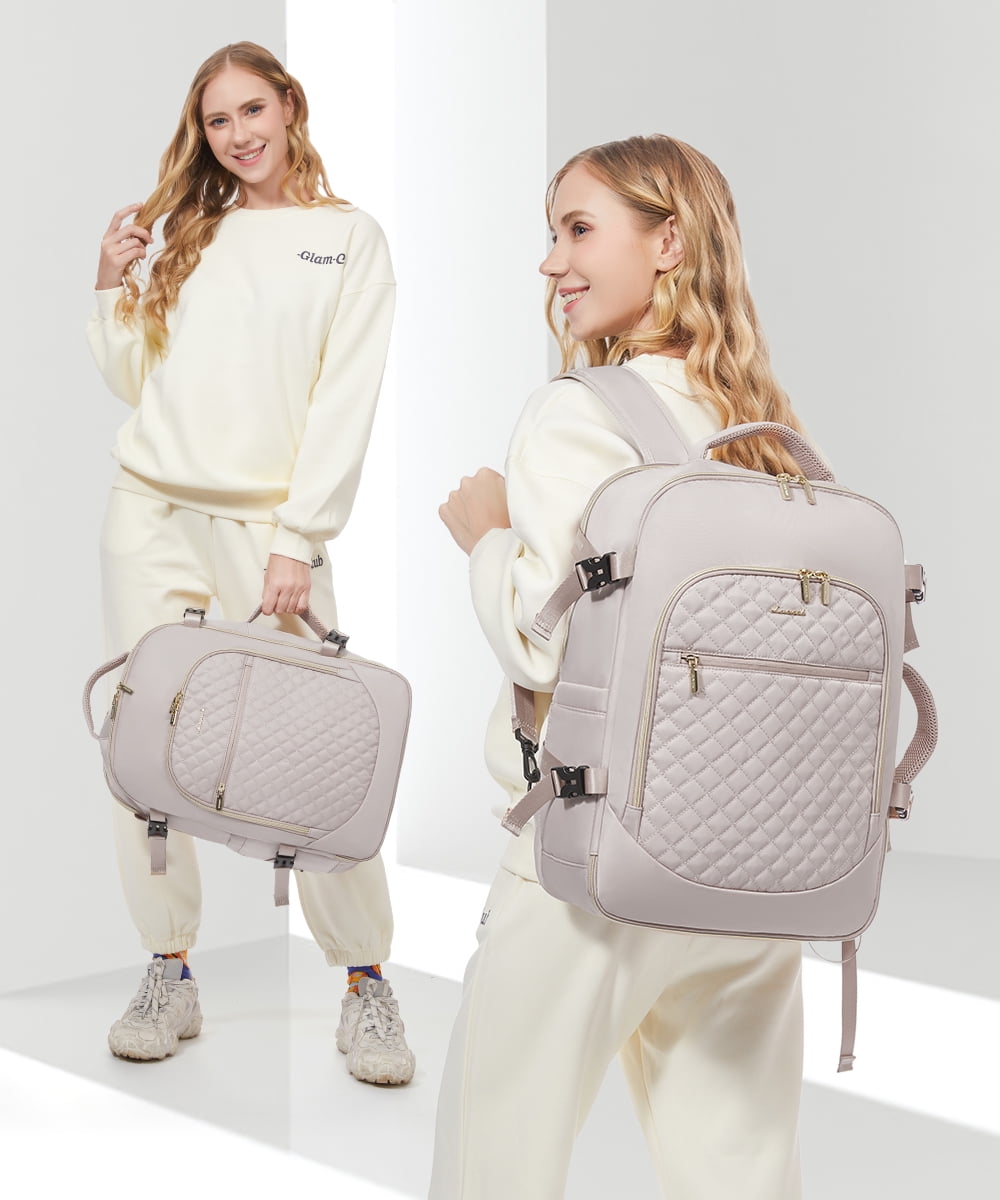 Lovevook Women's Waterproof Fabric 17.3" Laptop Backpacks, Nude