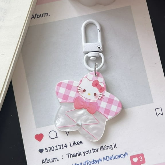 Kawaii Sanrio Kuromi Hello Kitty Star Keychain Cute Cartoon Car Key Chain Pendant Backpack Decoration Toy Gift