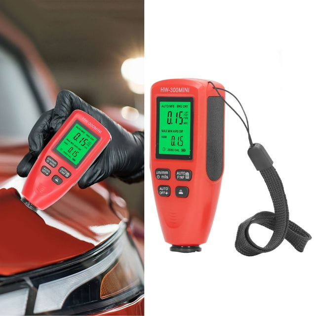 Digital Car Coating Gauge Induction And Vortexing Effect Car Coating Gauge 0-2000um Range Automatic Detection Backlight Display For Automotive Car Original Coating