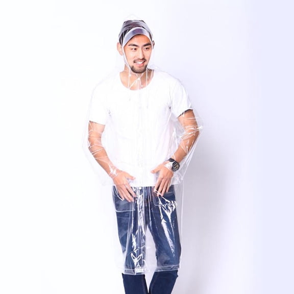 Poncho transparente con capucha Macarena impermeable a prueba de viento L