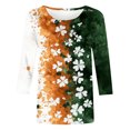 thumbnail image 5 of successthop St Patricks Day Womens Plus Size Tops 3/4 Sleeve Green Crew Neck Polyester Casual St. Patricks Day Blouse Tops for Irish Themed Gifts L, 5 of 5