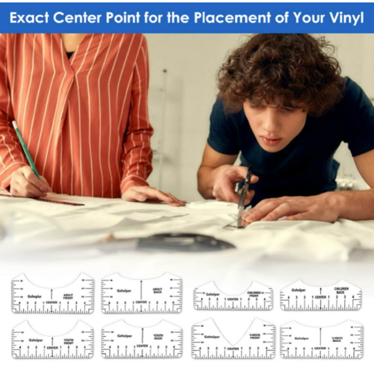 8 T-Shirt Ruler Guide for Vinyl Alignment-Centering Tool for Heat Press &  Cricut