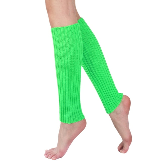 Calentadores de piernas acanalados de neón para mujeres jóvenes para los años 80 Ochenta Deportes Yoga Calentadores de piernas para mujeres para niñas Gótico 80 Estilos Ropa Calentadores