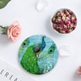 thumbnail image 4 of FMSHPON Peacock Retro Painting Set of 4 Round Coaster for Drinks, Absorbent Ceramic Stone Coasters Cup Mat with Cork Base for Home Kitchen Room Coffee Table Bar Decor, 4 of 6