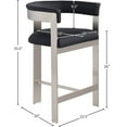 thumbnail image 3 of Meridian Furniture Romeo Black Vegan Leather Counter Stool (Set of 2), 3 of 7